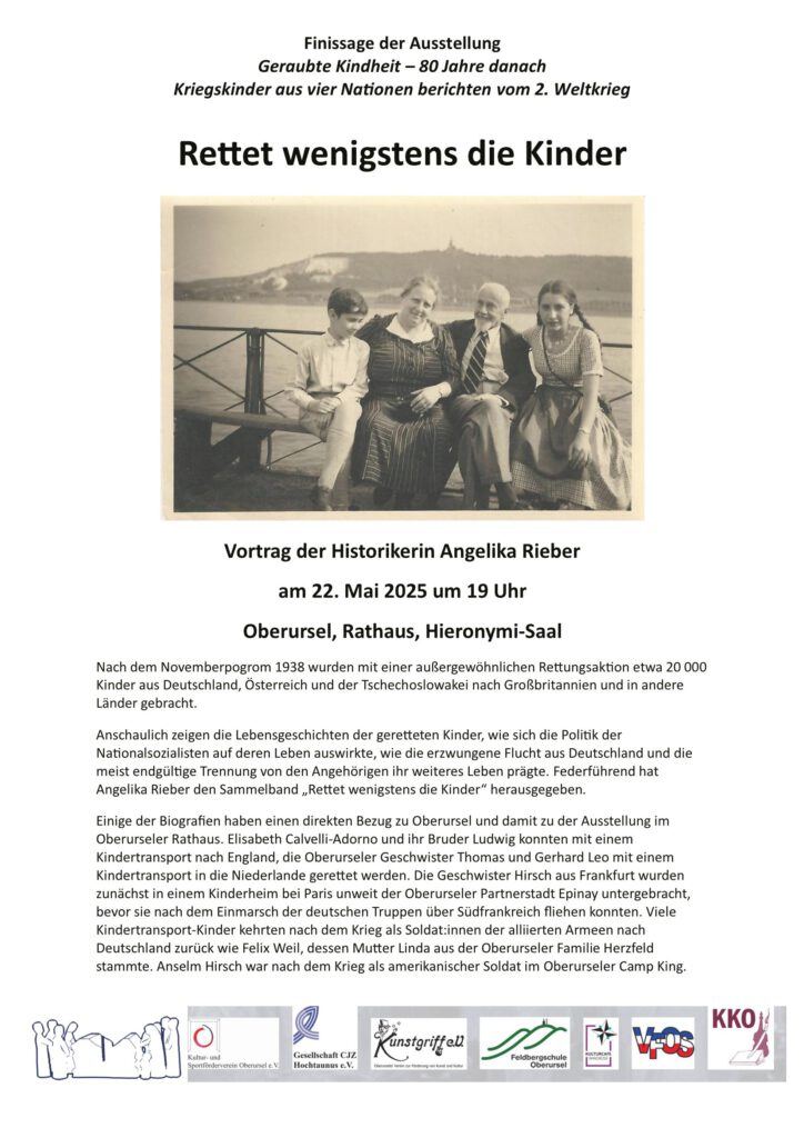 Einladung zum Vortrag "Rettet wenigstens die Kinder" von Angelika Rieber